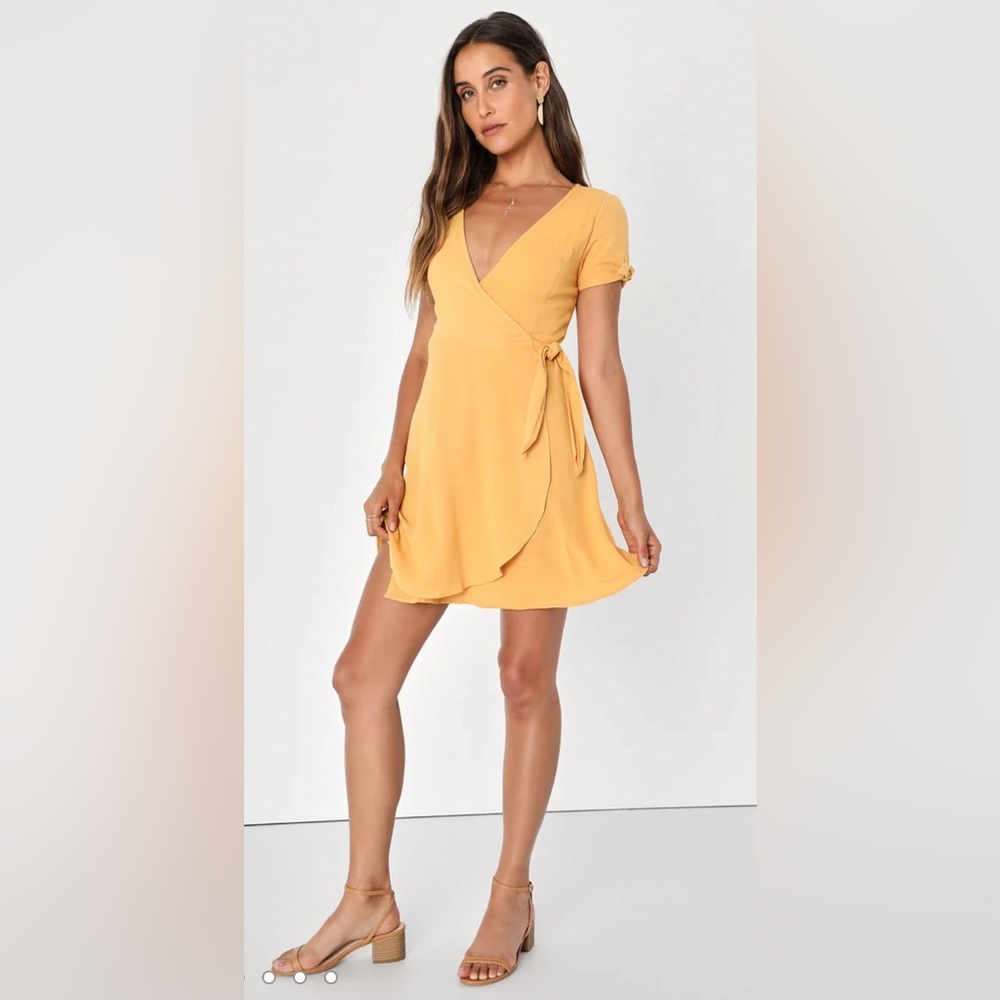 Lulus My philosophy golden yellow dress